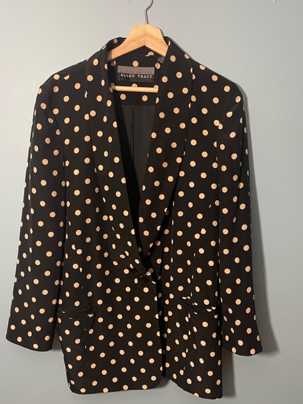 POLKA DOT Silk Blazer Fully Lined 90s Vibe QUIRKY CHIC